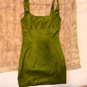 Aritzia Wilfred Olive Green Mini Dress
